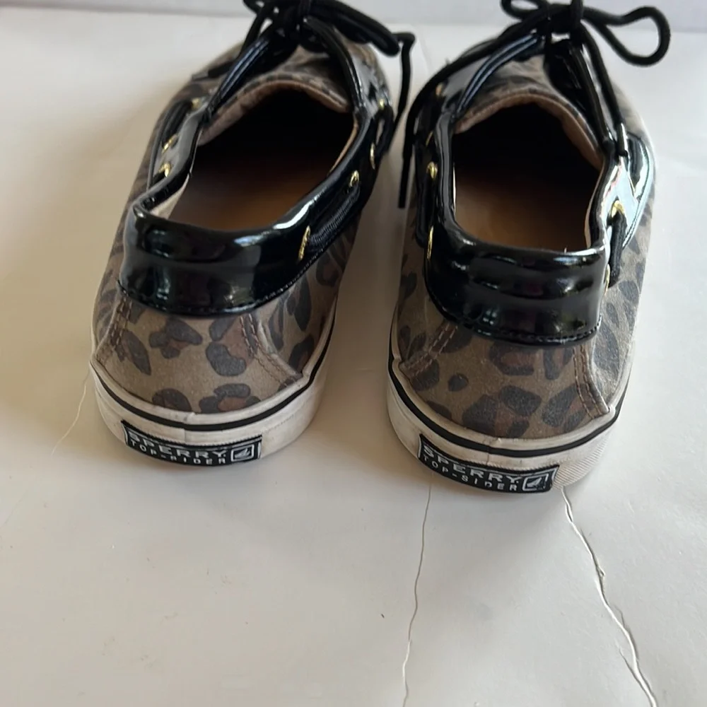 Sperry patent leather and animal print shoes. Size 9.5
